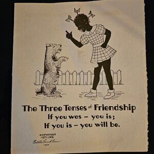 Vintage African American Black Americana Friendship Card